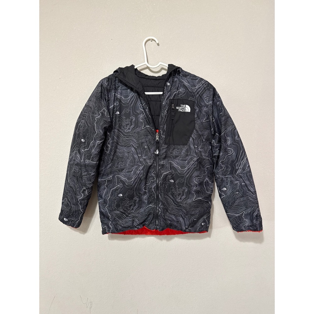 The‎ North Face Youth Boys Large Reversible Perrito Jacket Red/Black/Topography